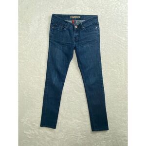 BKE Brooke Skinny Embellished Dark Wash Jeans Rhinestone Pocket Detail 28x31 1/2